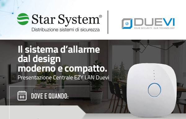 Il sistema d’allarme dal design moderno e compatto. Presentazione Centrale EZY LAN Duevi
