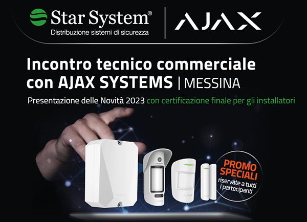 Incontro tecnico commerciale con AJAX SYSTEMS - presentazione delle novità 2023 con certificazione finale per gli installatori