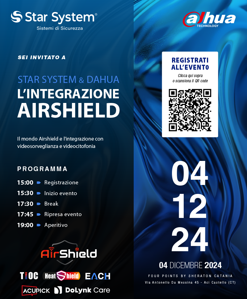 Star System e Dahua - Integrazione Airshield - Four Point by Sharaton Catania - Via Antonello da Messina, 45 - Aci Castello (CT)