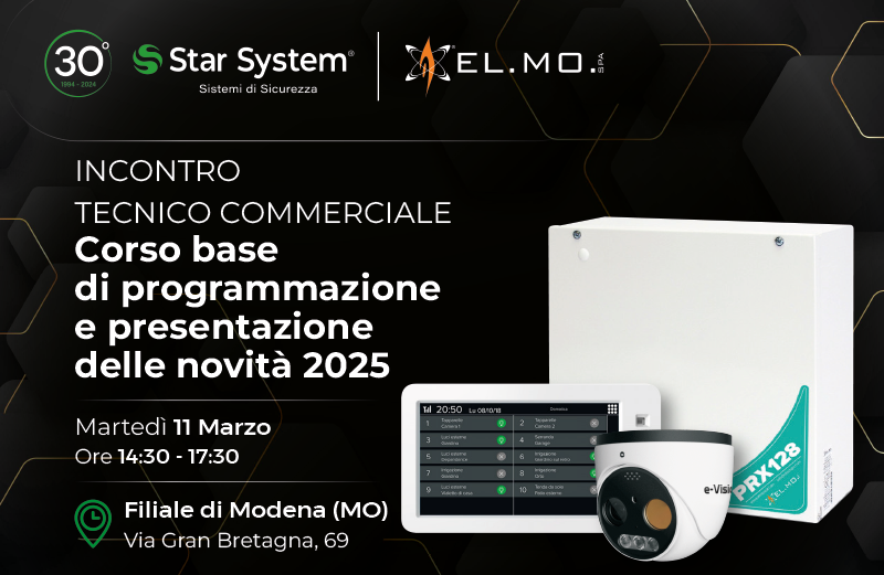 Incontro tecnico commerciale EL.MO. | Modena - Martedì 11 Marzo | Ore 14:30 - Filiale Star System Modena - Via Gran Bretagna, 69