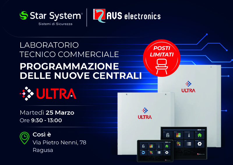AVS - LABORATORIO TECNICO COMMERCIALE - PROGRAMMAZIONE DELLE NUOVE CENTRALI ULTRA